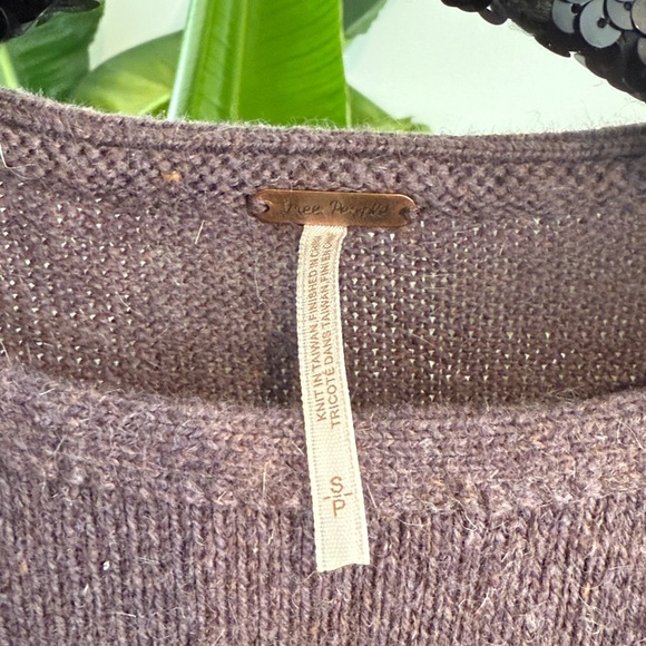 Free People Military Striped Purple & Pink Fuzzy Sweater - Picture 6 of 16